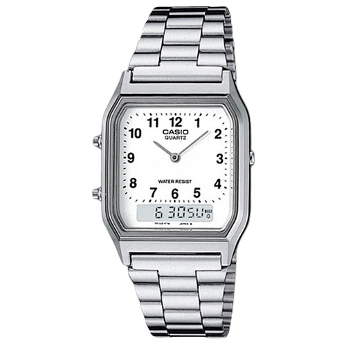 CASIO AQ-230A-7B Stainless Steel Quartz Metal Wrist Digital Unisex Watch