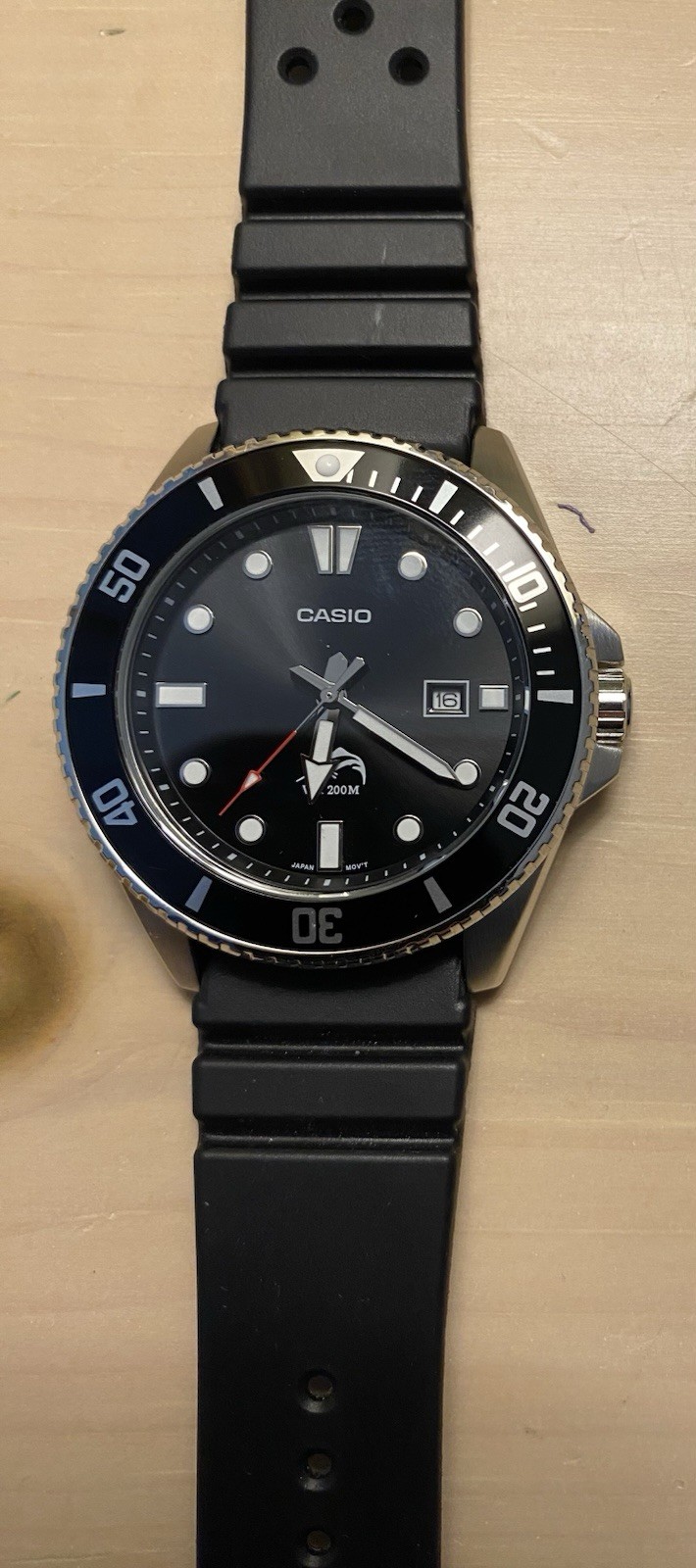 Casio MDV106-1AV Men’s Black Wristwatch WORN ONE TIME with NEW UNCLE GL-831 Band