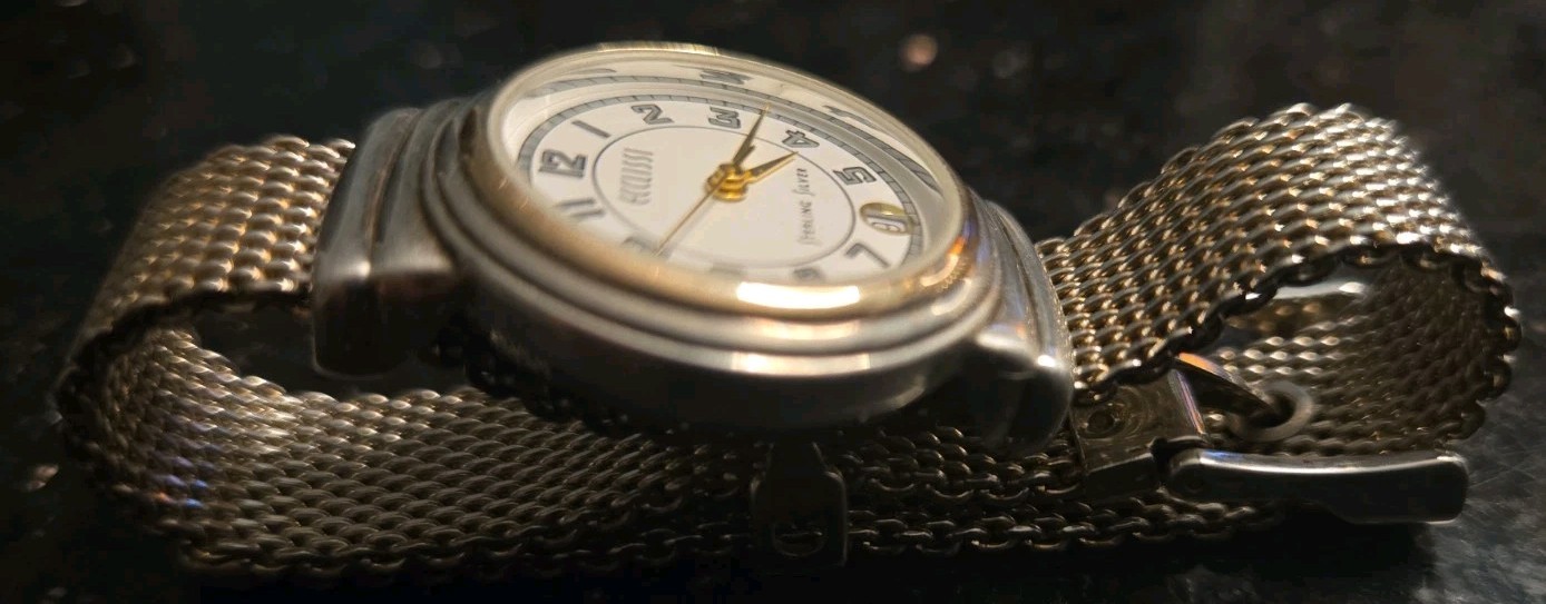 Vintage Sterling Silver Ecclissi Womens Quartz Watch 5002 Sterling Mesh Band
