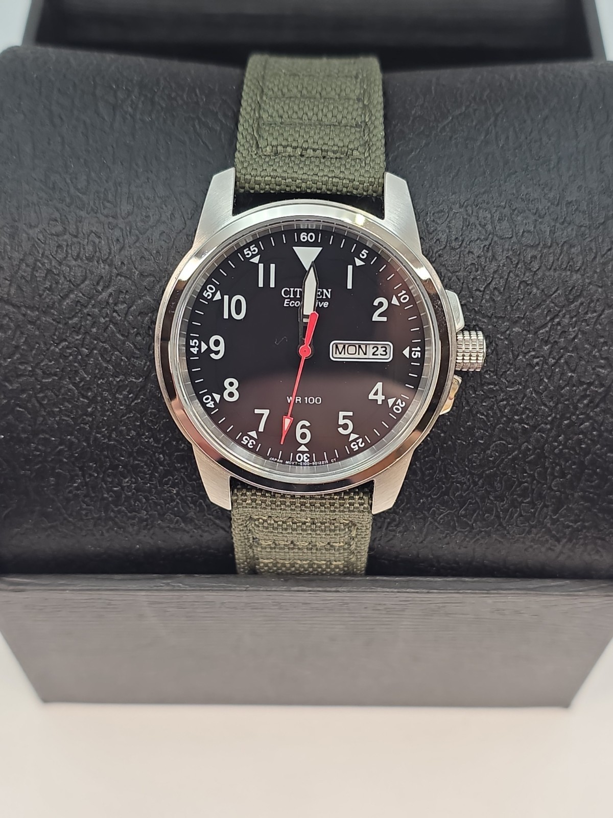 Citizen Military Army Green Nylon Strap Men’s 100M Eco Drive Watch
