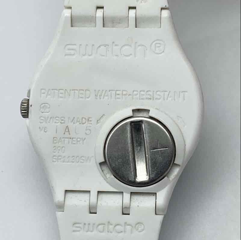 Swatch GW714 Pool Light 34mm Teal Dial Day Date Swiss Quartz Women’s Watch