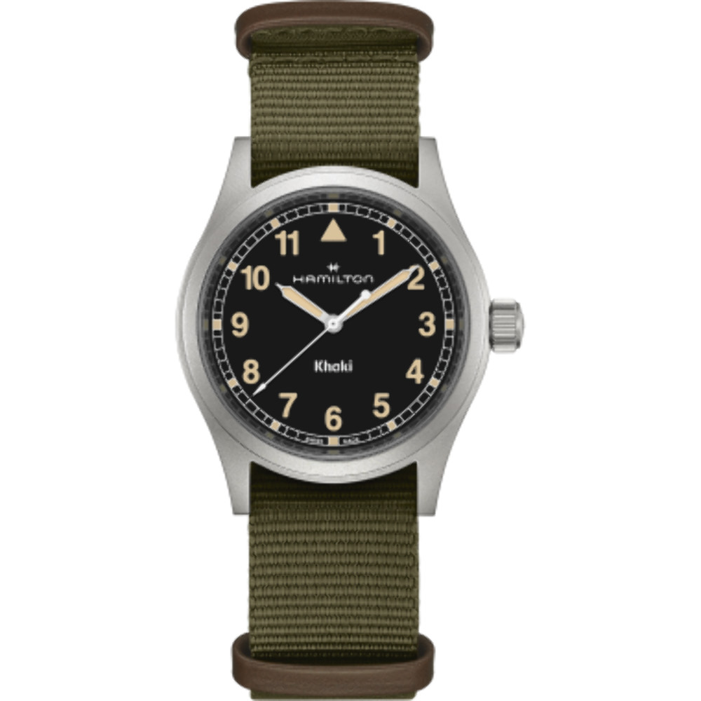 Hamilton Khaki Field Quartz 38mm Black Dial Men’s Watch | Green Strap