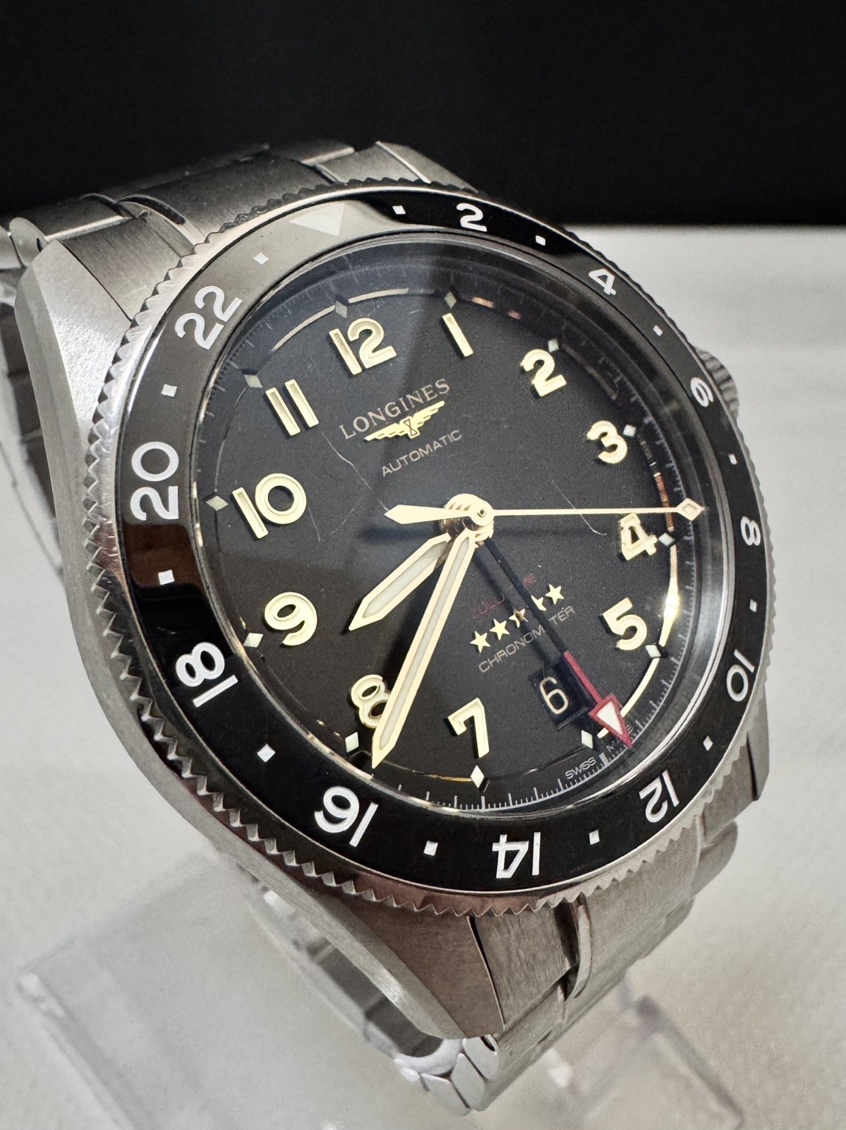 Longines Spirit Zulu Time 39mm Titanium GMT – L3.802.1.53.6