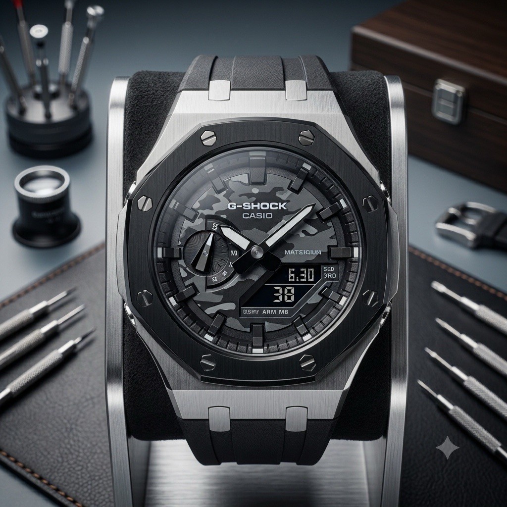 Men’s Watch Style Casio G-SHOCK GM 2100 Analog-Digital Octagon 200m New with Box