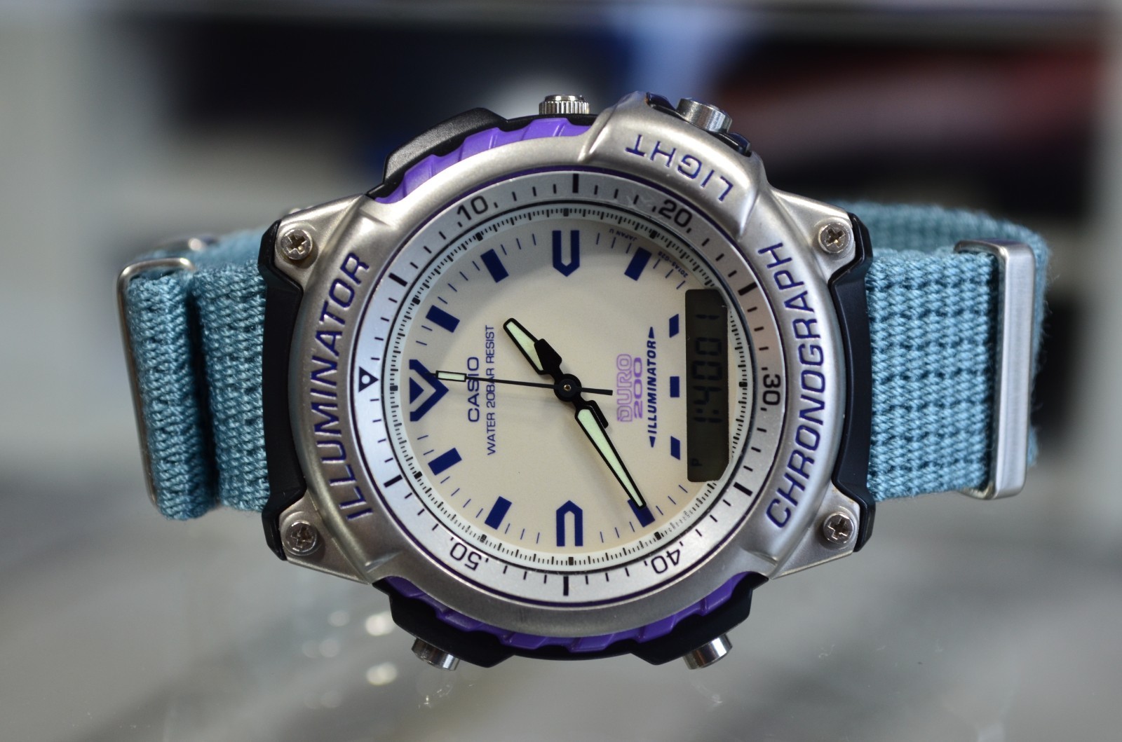 CASIO DRO-202 DURO 200 ILLUMINATOR ANALOG/DIGITAL DIVER WATCH VINTAGE MD AD AQ