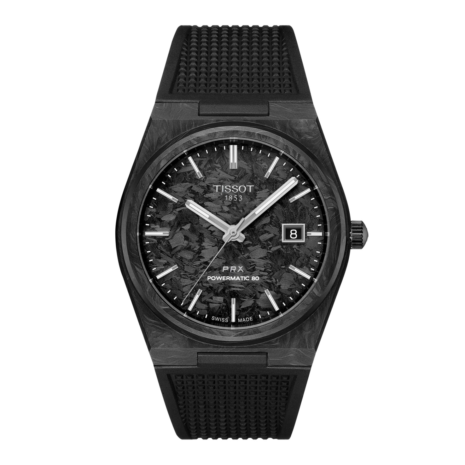 *BRAND NEW* TISSOT PRX Black Dial Stainless/Carbon Men’s Watch T1379079720100