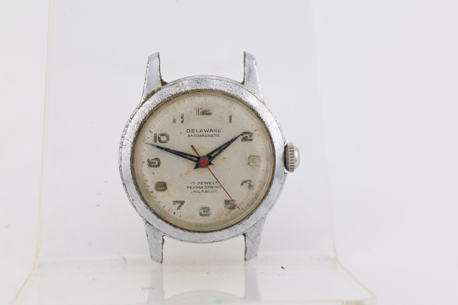 DELAWARE PERMA SPRING 17j CAL. 1187/94 WRIST WATCH, 32.4mm 15mm LUG, RUNS (M10)