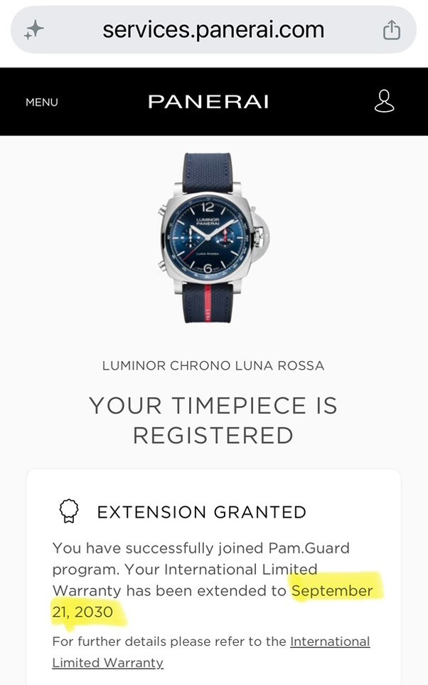 Panerai Luminor Chrono Luna Rossa PAM01303 Ltd Ed #872/1000 44mm 2022 Full Set