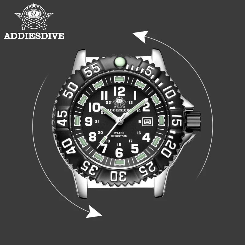 Military Men’s Watch Aidis Blue Green Luminous Waterproof Quartz Stainless Steel
