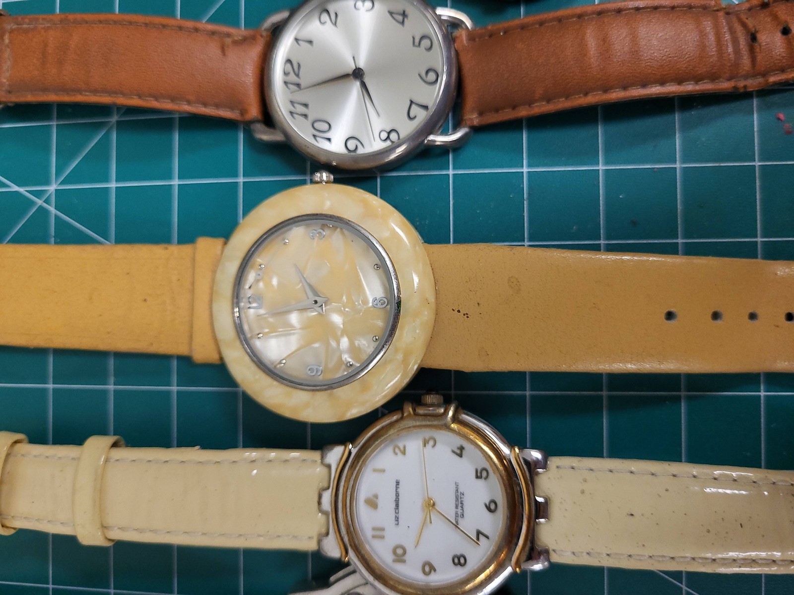 Lot 12 Mens Quartz Leather Wrist Watches Assorted Lacoste Q&Q Viesmann Repair