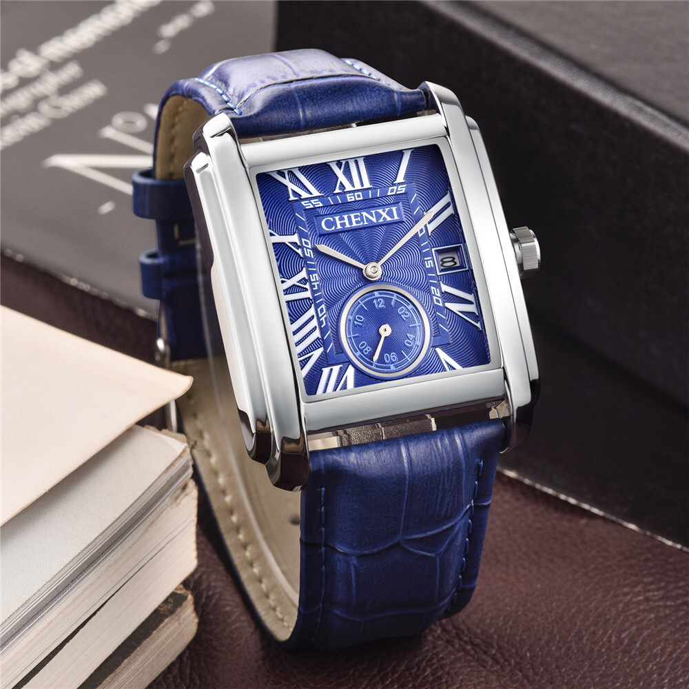 CHENXI Men Watch Roman Numeral Quartz Wristwatch Male Business Leather Watches