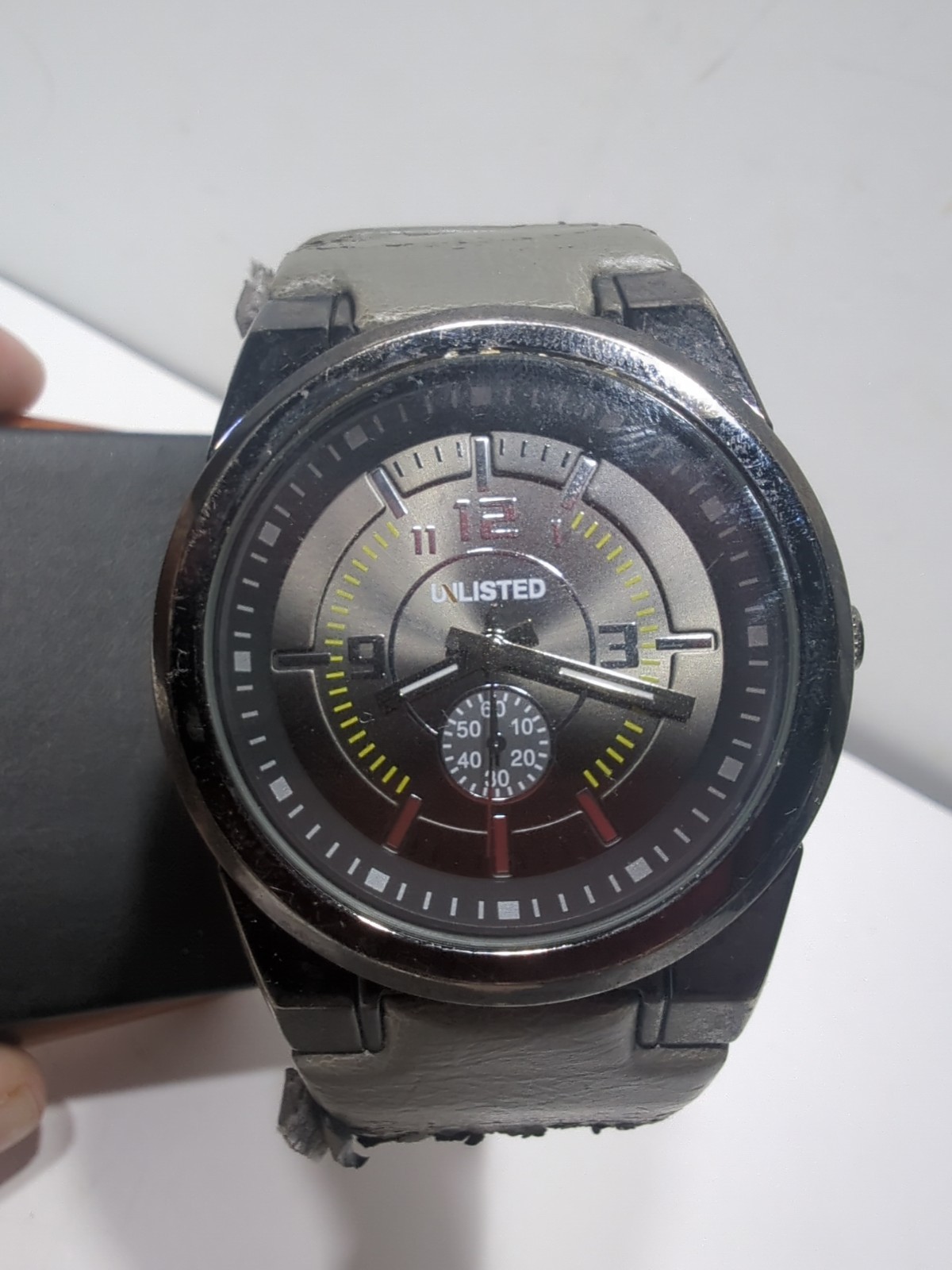 ✨USED✨ Unlisted UL1180 Men’s Watch – Black & Grey Stainless Steel – Japan Movt