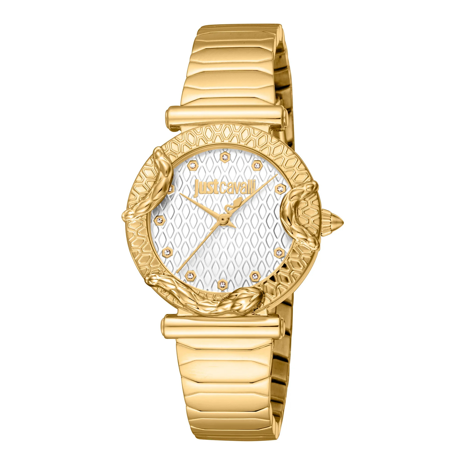 Watch Just Cavalli JC1L234M0225 Womens Quartz Stainless Steel Dial Silver New
