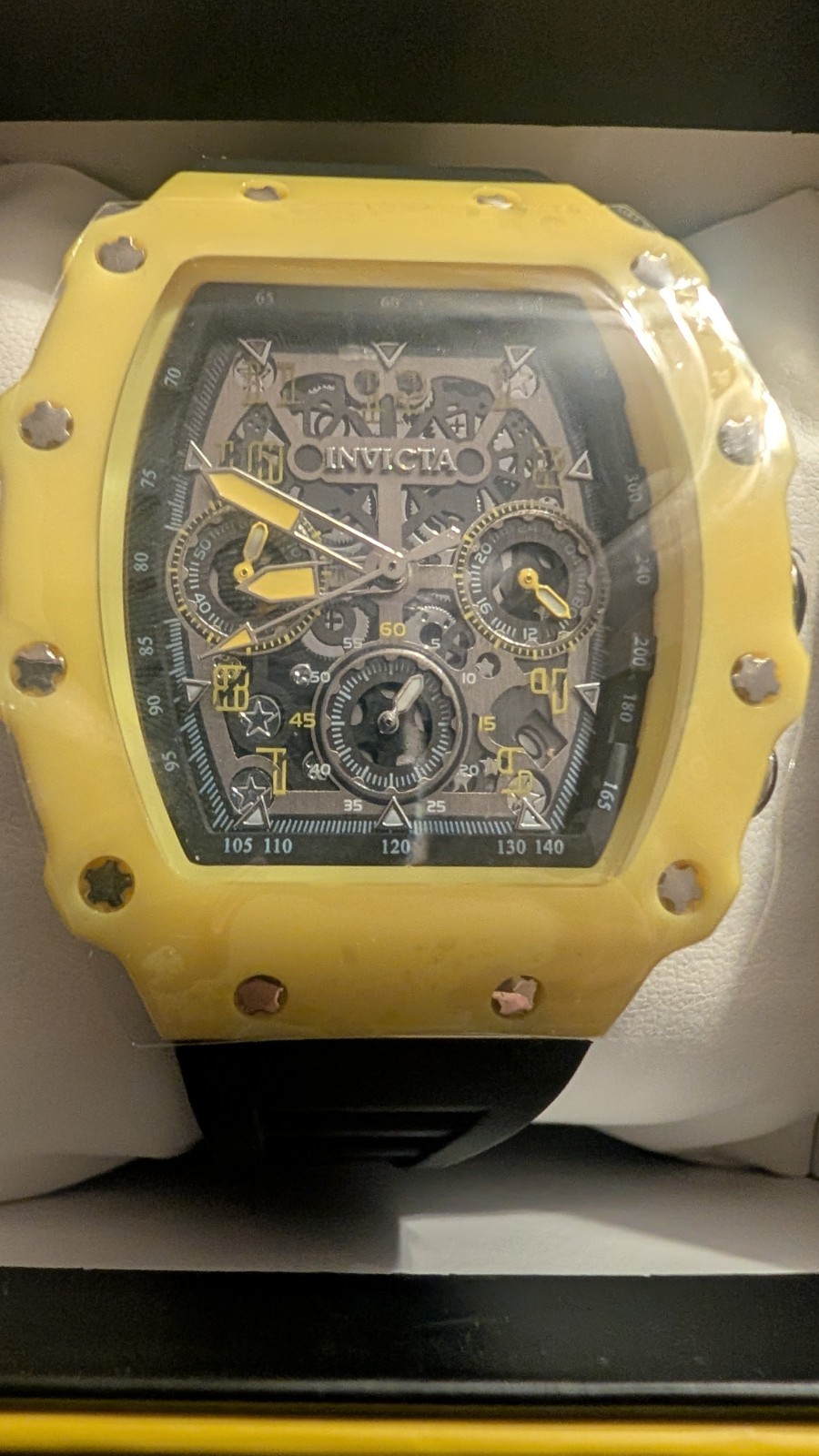 Invicta Racing Valxor Chronograph Watch Black Yellow
