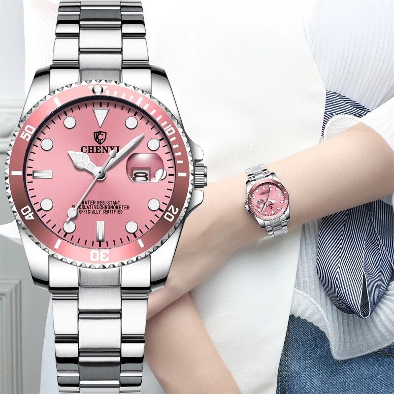 CHENXI Women’s Elegant Quartz Watch Stainless Steel Date Waterproof Wristwatch