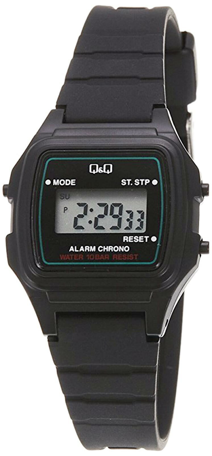 Q&Q by Citizen LLA2J205Y Women’s Digital Black Plastic Watch Resin Strap NO BOX