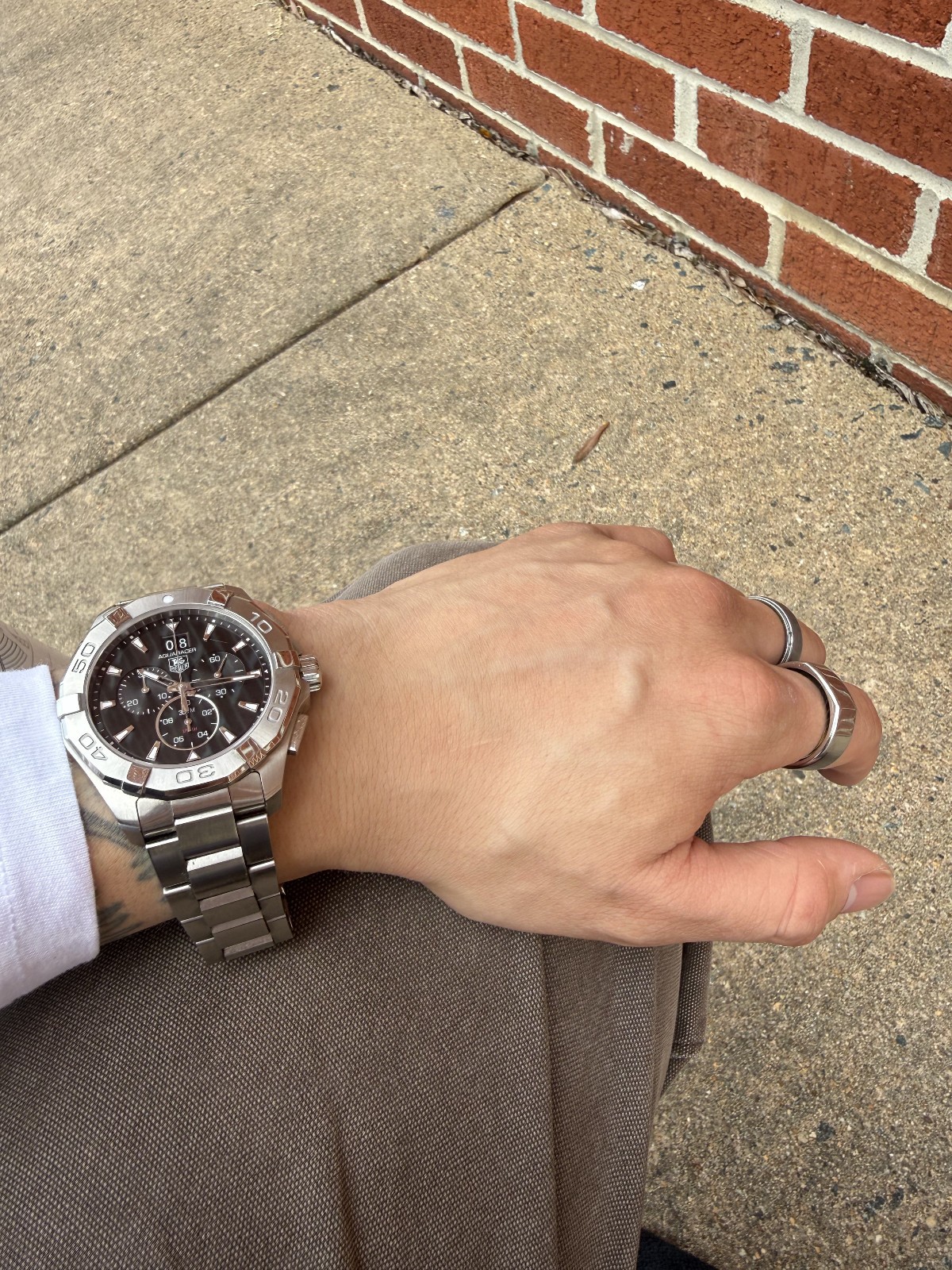 TAG Heuer Aquaracer CAY1110 0 Mens Chronograph Watch Silver Black