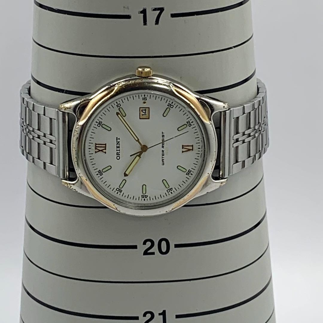 Orient Watch Date White Quartz Vintage Used