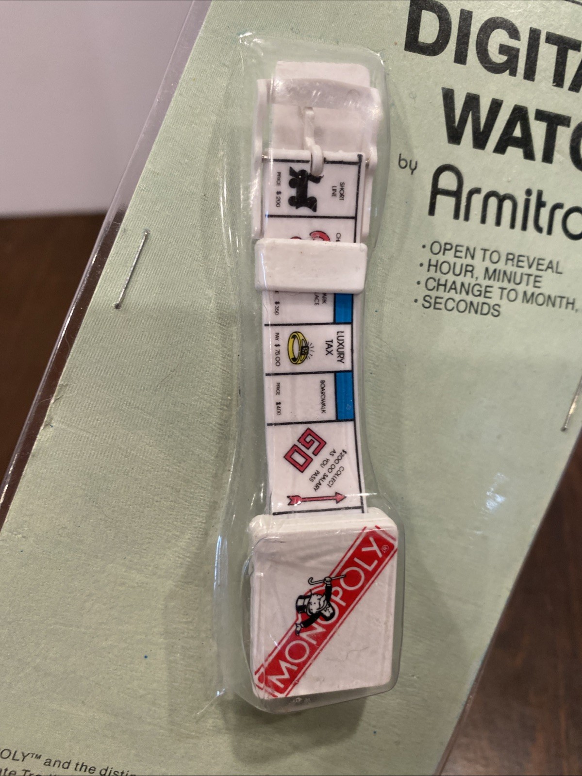Vintage Monopoly Board Game Watch ARMITRON 1986 Parker Brothers (S6)