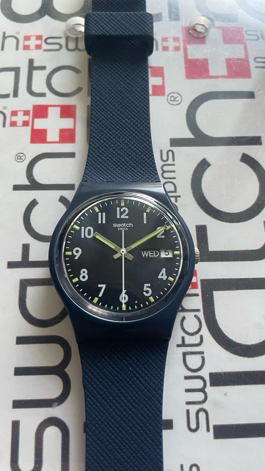 Swatch Sir Blue GN178 2014 Standard Gents 34mm Silicone Excellent Condition