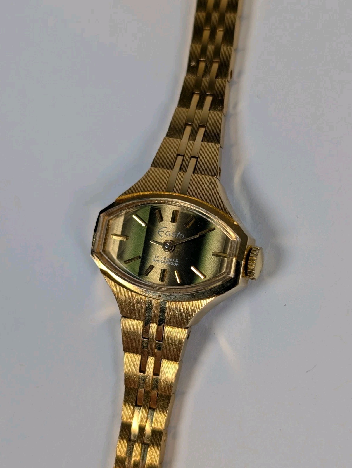 Easto Swiss Ladies Watch Manual Wind Vtg 17 Jewels Gold Tone 23.5mm RUNNING