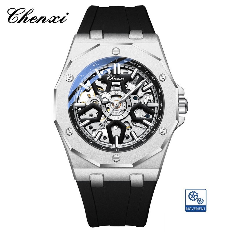 CHENXI Men’s Luminous Waterproof Hollow Tourbillon Automatic Mechanical Watch