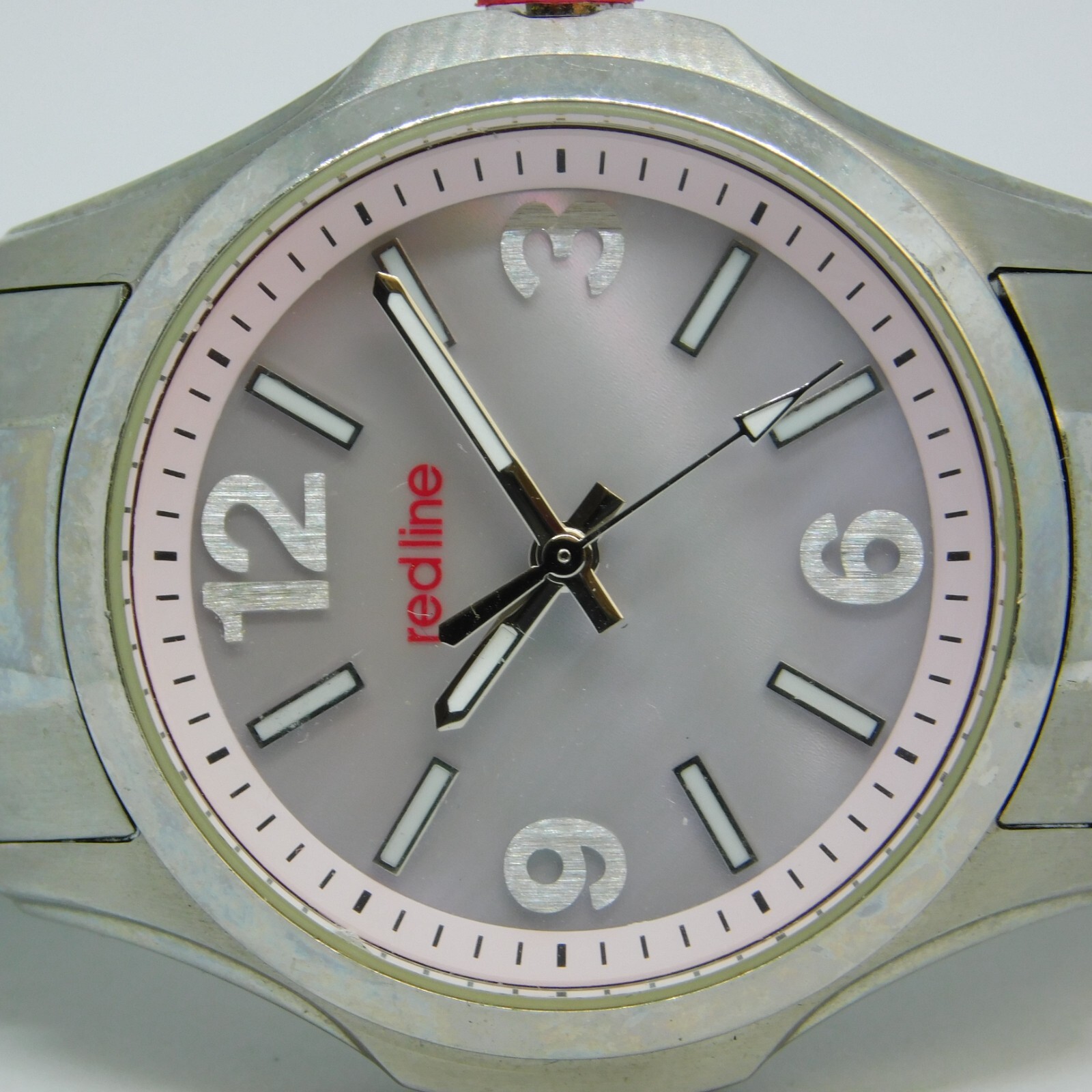 red line Mineral Crystal Quartz Analog Women’s Watch Sz. 5 3/4″ New Battery