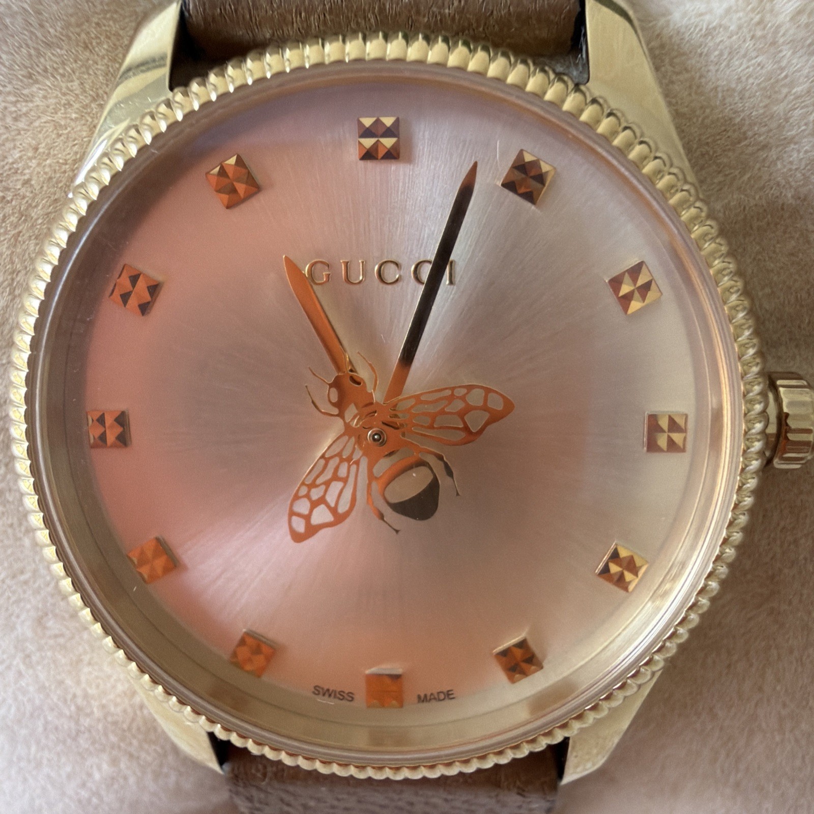 Gucci Brown & Gold Tone Bee Watch Women’s Limited Edition