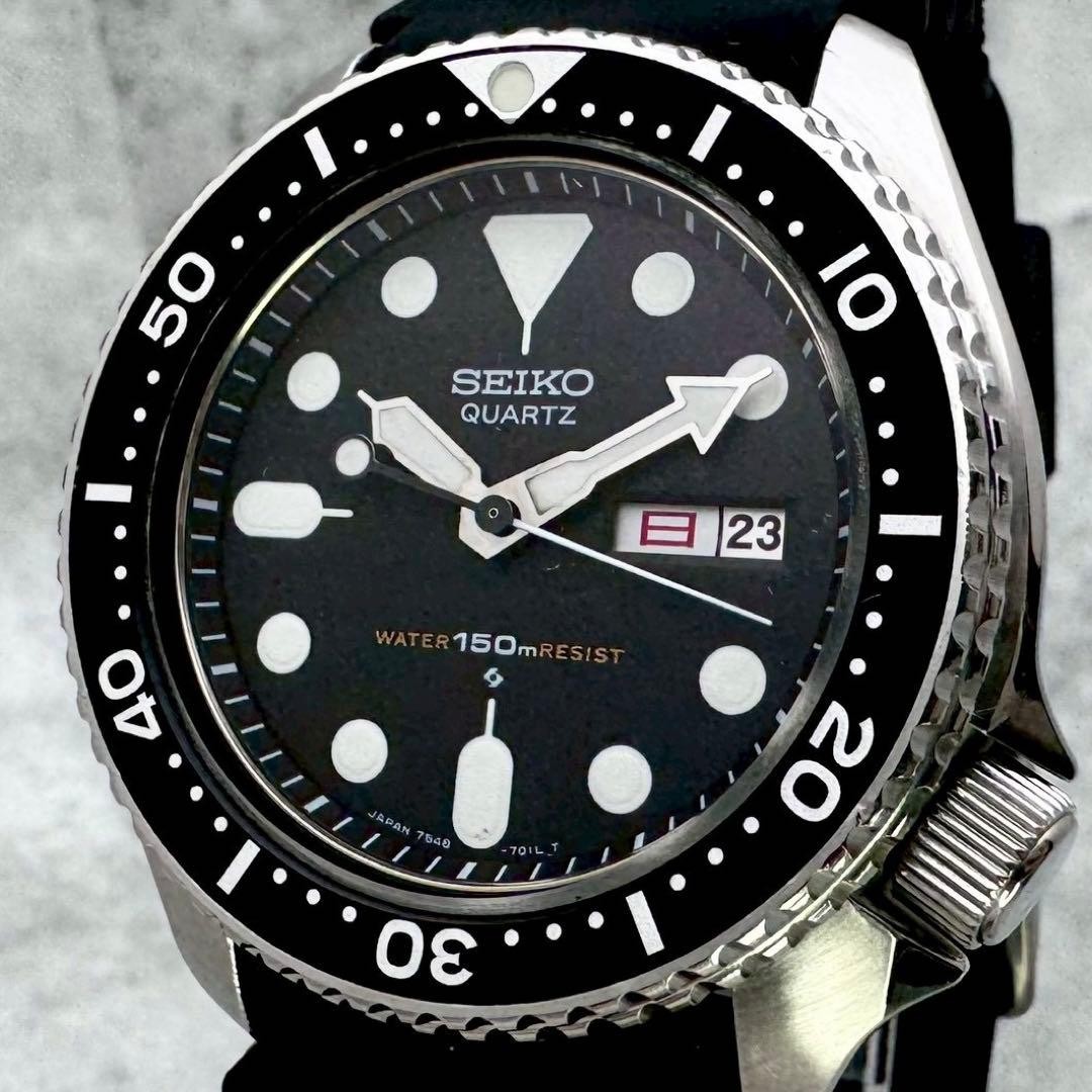 Seiko 7548-7000 Quartz Diver Day Date Mens Wrist 22cm Watch