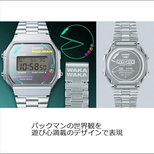 Casio Classic Wristwatch PAC-MAN Collaboration A168WEPC-7AJR Silver