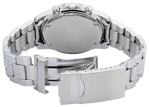 SEIKO Chronograph SND367PC Black Silver Men’s Watch New in Box From Japan
