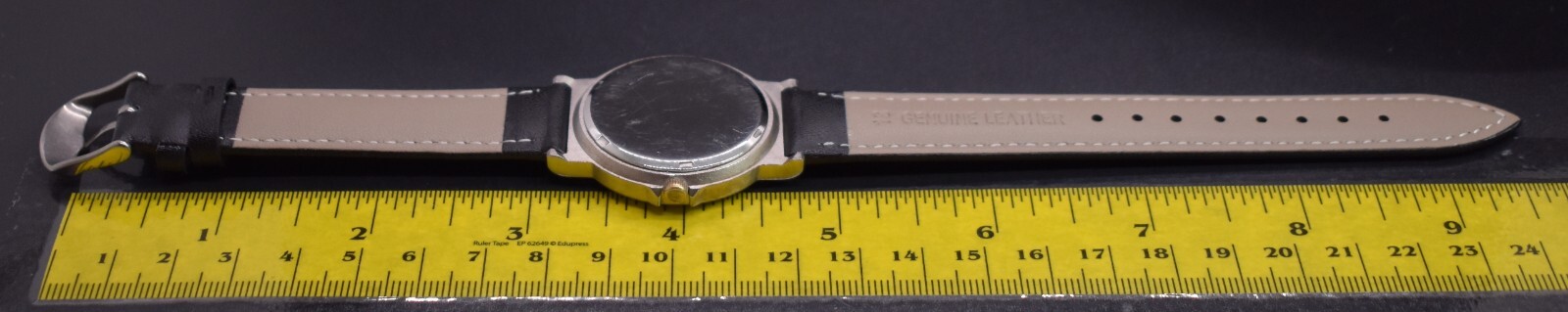 Vtg DEPARTMENT OF THE ARMY USA Watch Men Silver Tone Leather NEW BATTERY & BAND