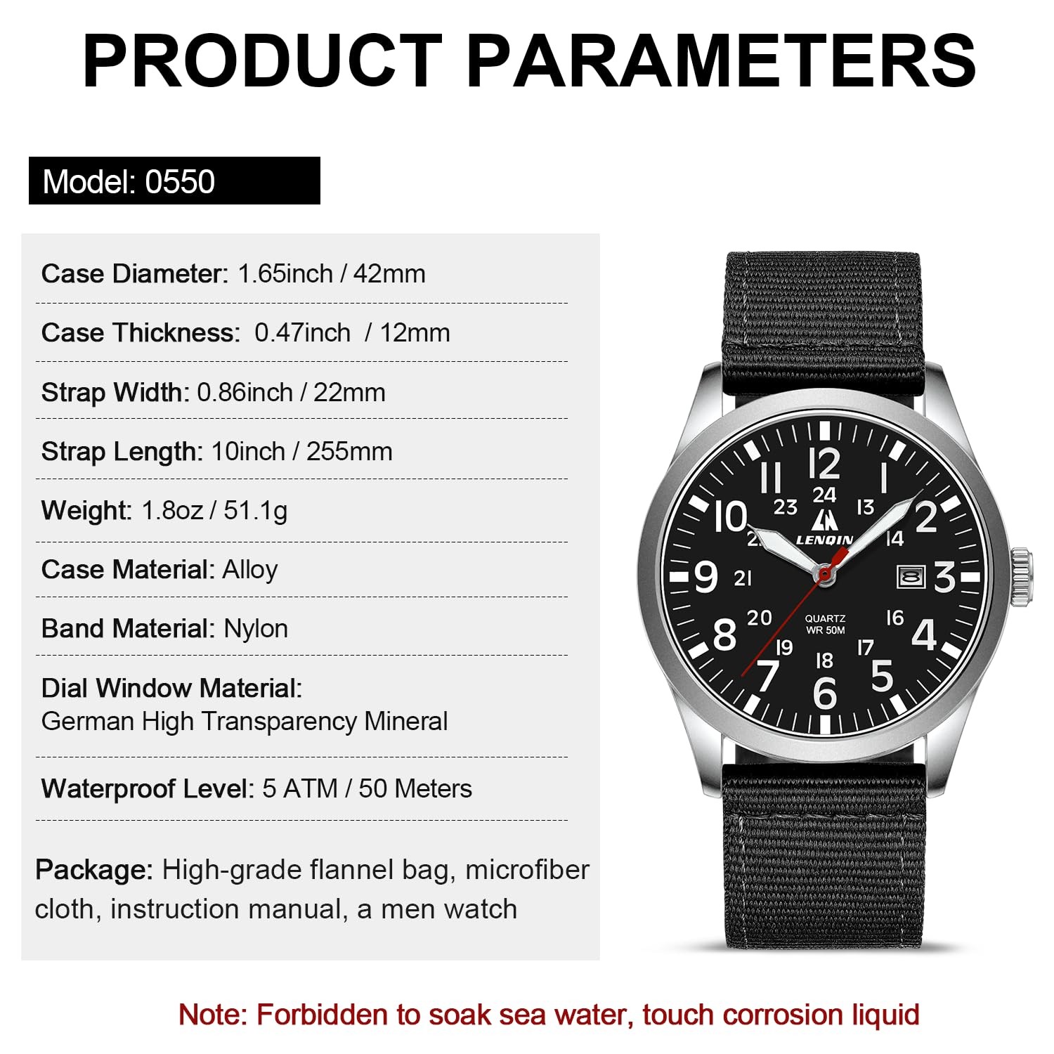 Mens Watches Unisex Military Sport Nylon Strap Stylish Luminous Fashion Analog