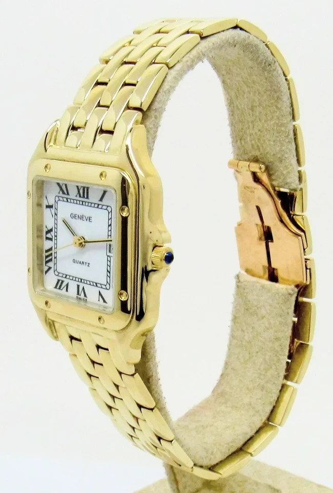 14K Yellow Gold 28mm Quartz Ladies Watch W/ Hidden Butterfly Clasp Very Good!!!!
