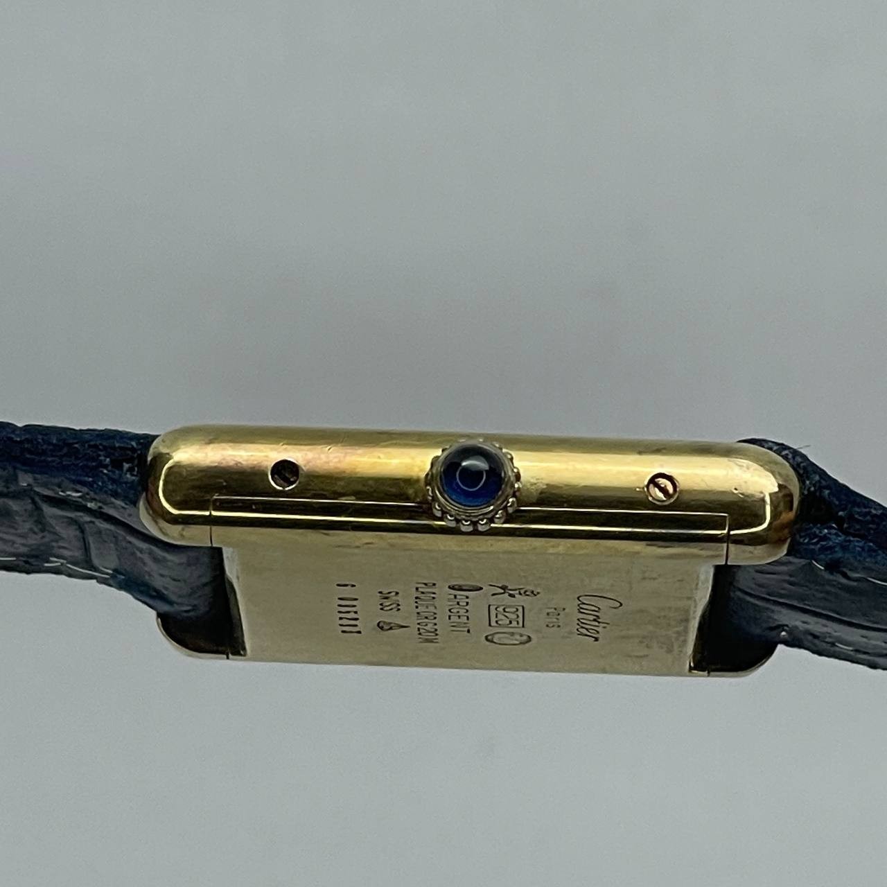 VINTAGE MUST DE CARTIER MANUAL WIND MOVEMENT BLUE DIAL 23.5x31MM SWISS MADE