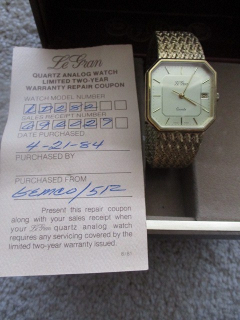 Le Gran Swiss Made Watch. Thick Herringbone Bracelet.