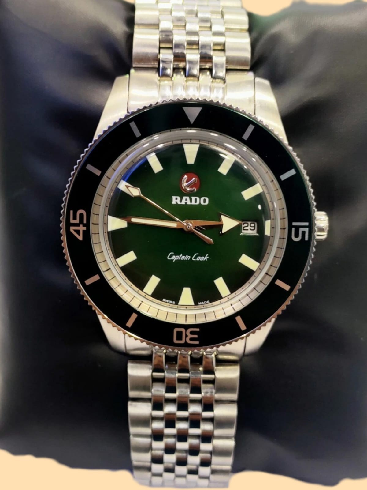 Rado Captain Cook Men’s Swiss Automatic Watch Green Dial Steel Luxury Design
