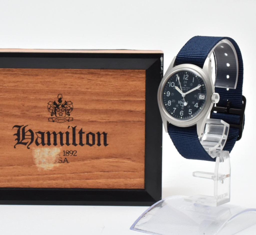 Rare Hamilton Khaki Navy 9365 Quartz Anchor Dial Old Logo Military Watch 33mm