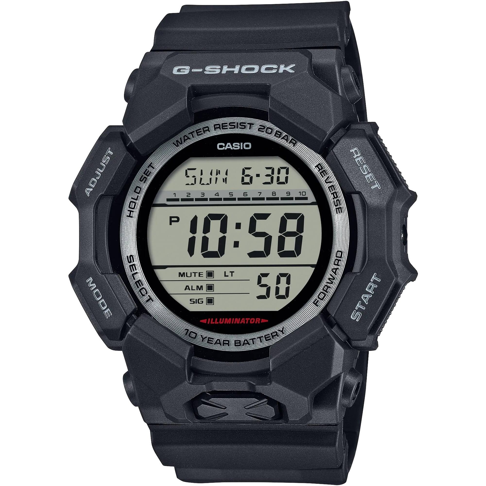 Casio Men’s Watch G-Shock World Time Black Bio-Based Resin Strap Digital GD010-1