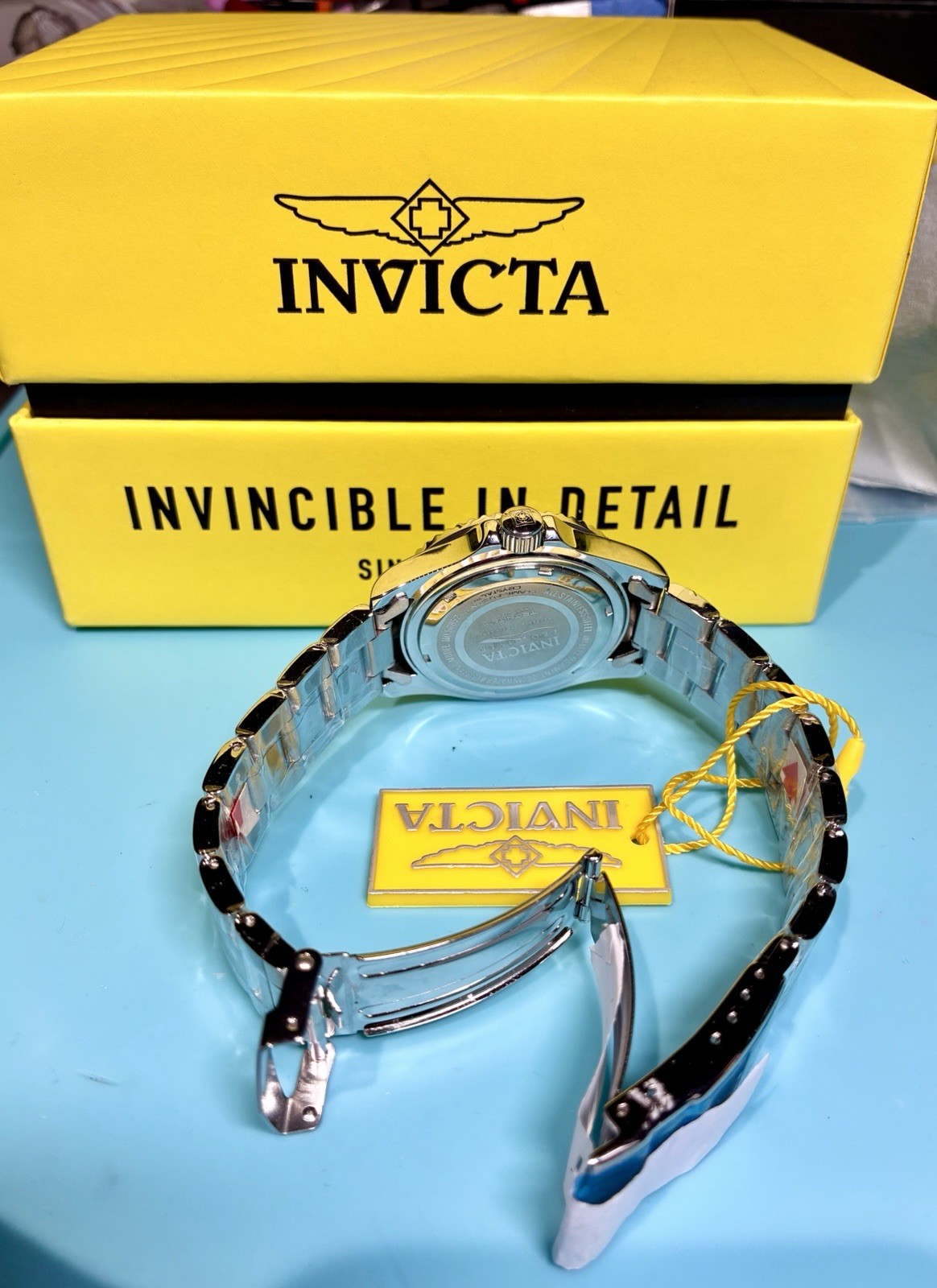 INVICTA PRO DIVER TURQUOISE BLUE BEZEL 40MM STAINLESS STEEL TMI PC32 QUARTZ!