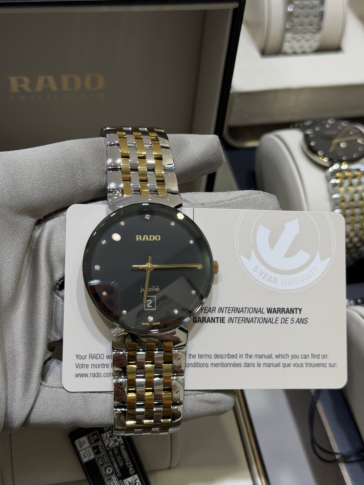 Rado Florence Quartz 38mm Black Diamond Dial Two-Toned Men’s Watch R48912743