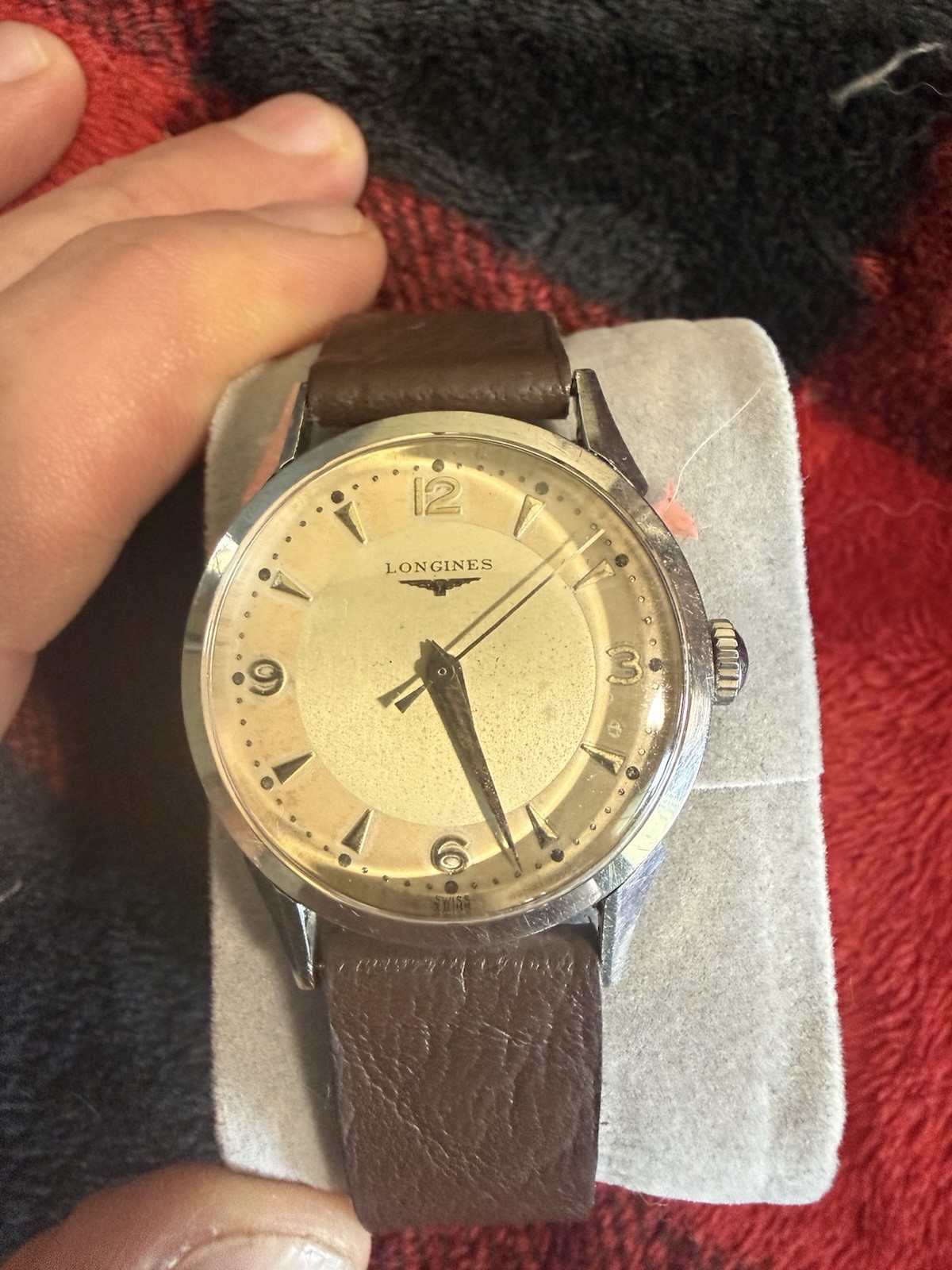Vintage 1955 Longines All Guard Automatic Watch Caliber 19AS Ref 9006 Spider Dia