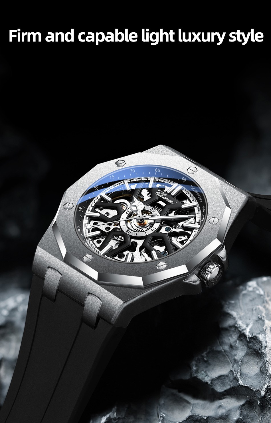 CHENXI Men’s Luminous Waterproof Hollow Tourbillon Automatic Mechanical Watch
