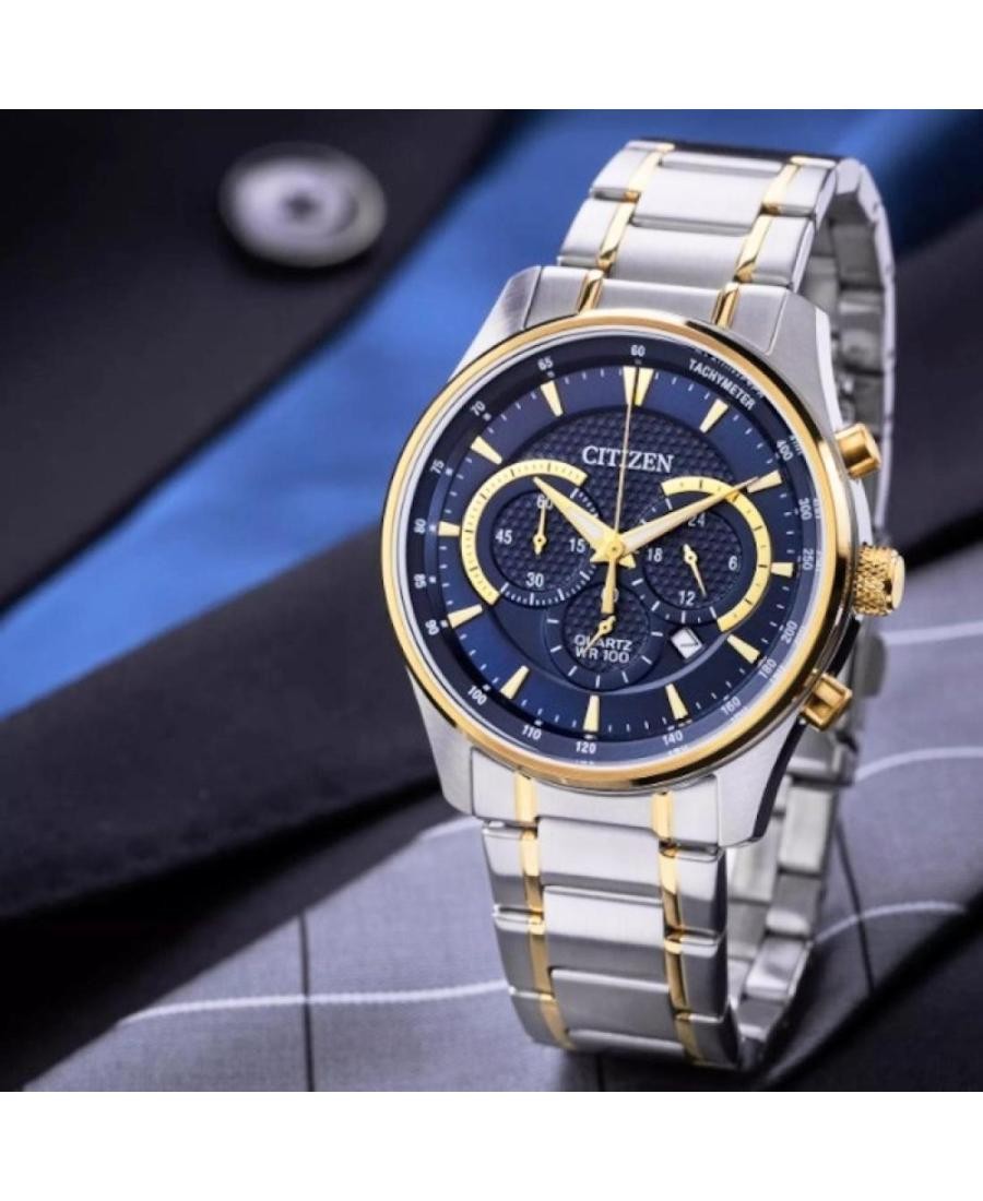 CITIZEN Men Analog Quartz Casual Watch Classic Dress Golden Dial Waterproof Roun