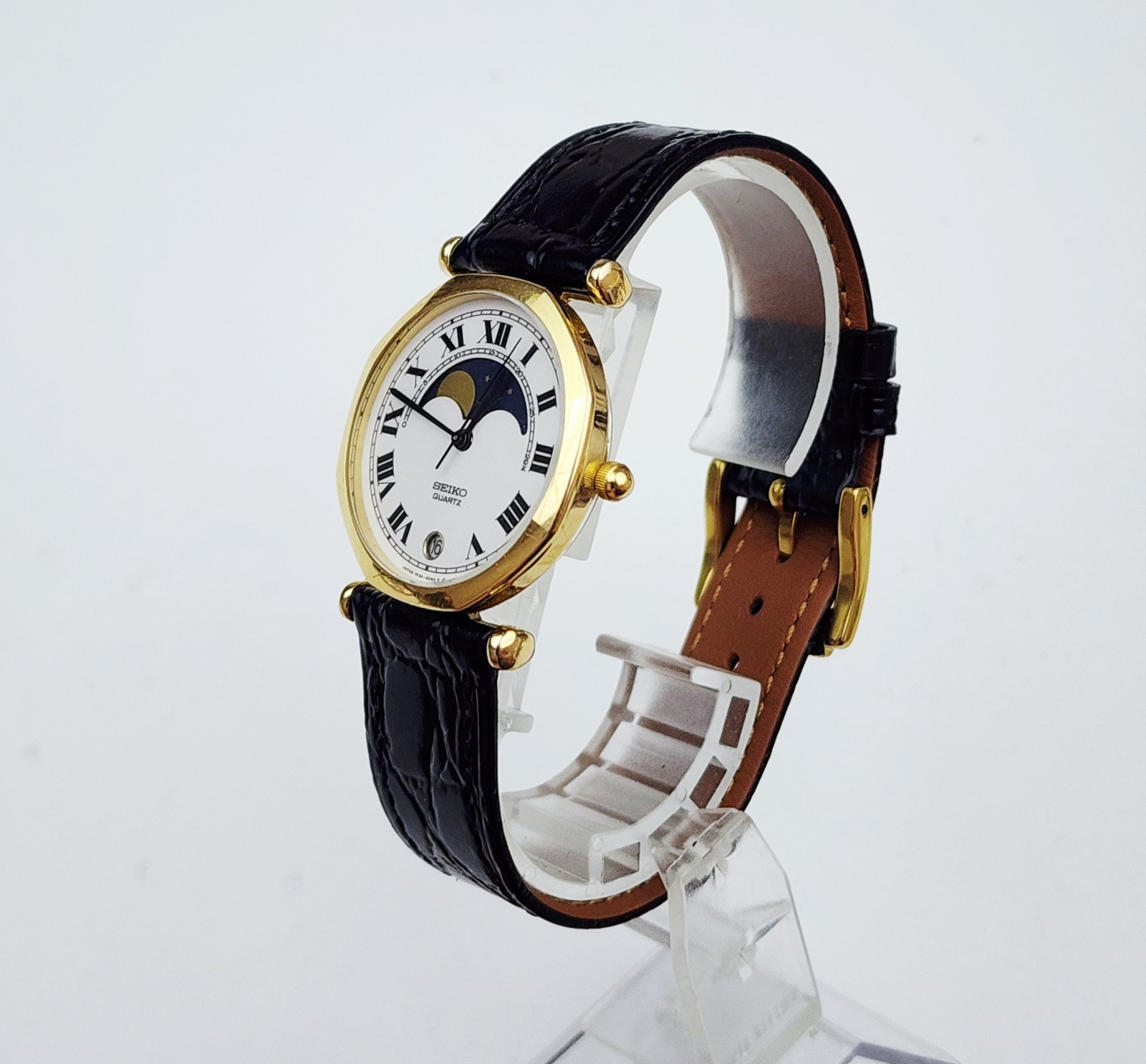 Men’s JAPAN Vintage 1985 MOONPHASE Watch SEIKO 7434-6020. Midsize. In BOX