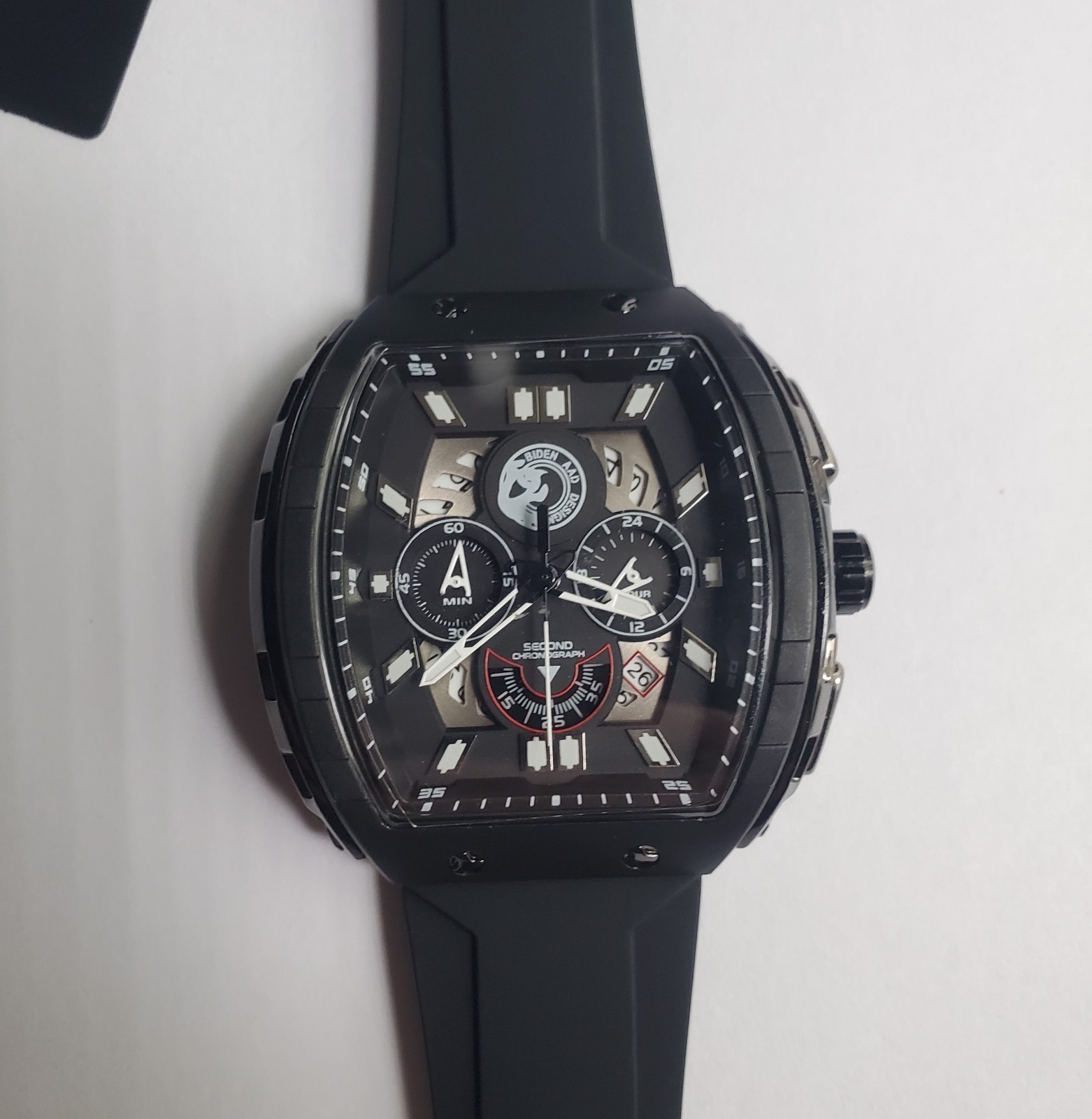 Biden AAD Design Multi-Function Chronograph Water Resistant Mens Watch – Black