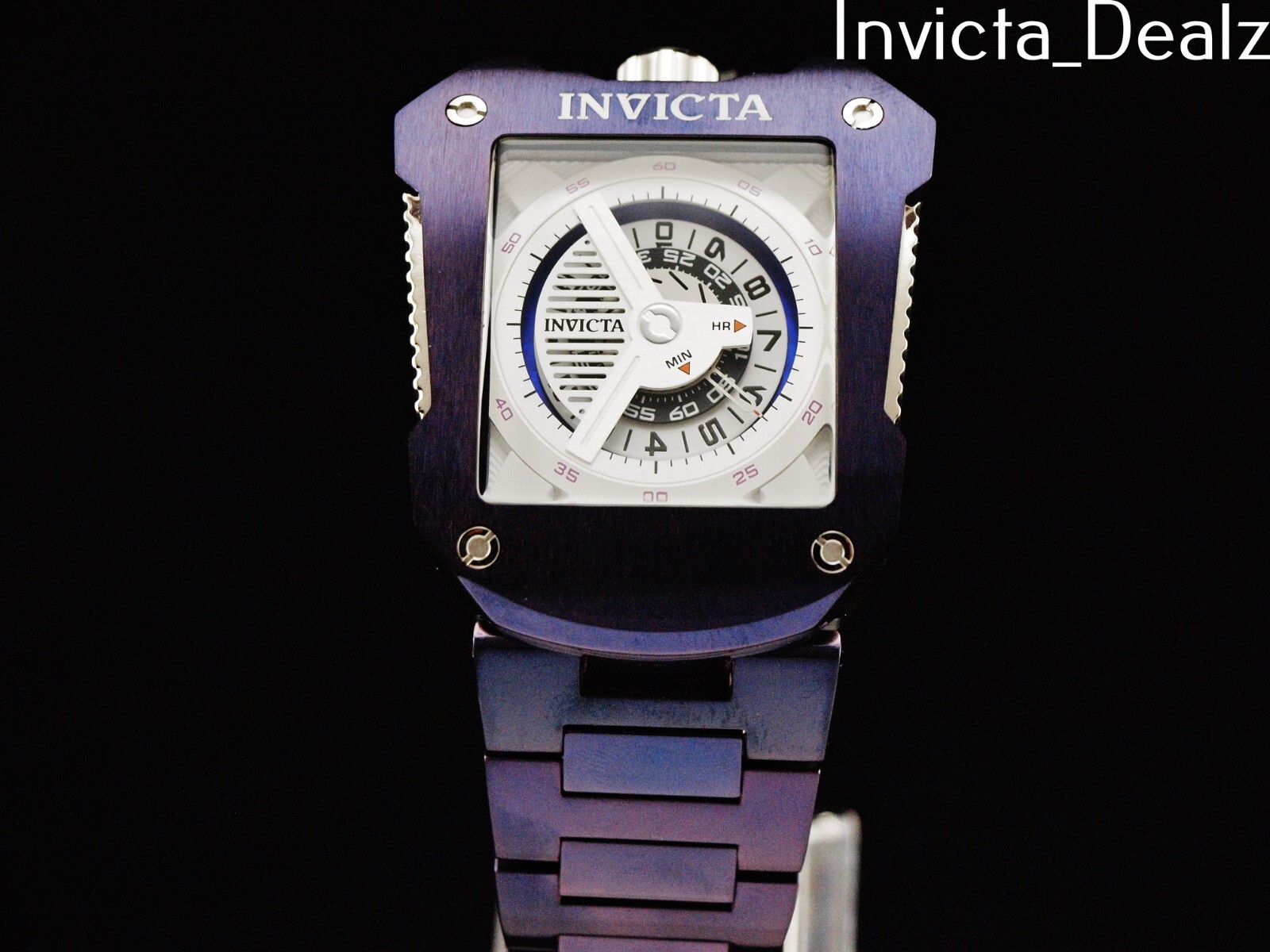 Invicta Men 48mm S1 Rally Racing JM Correa Purple White Dial Automatic SS Watch