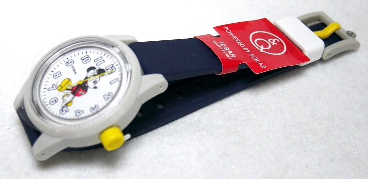 CITIZEN Q&Q Disney Mickey Mouse Watch RP29-800 Quartz Solar Power Urethane Band