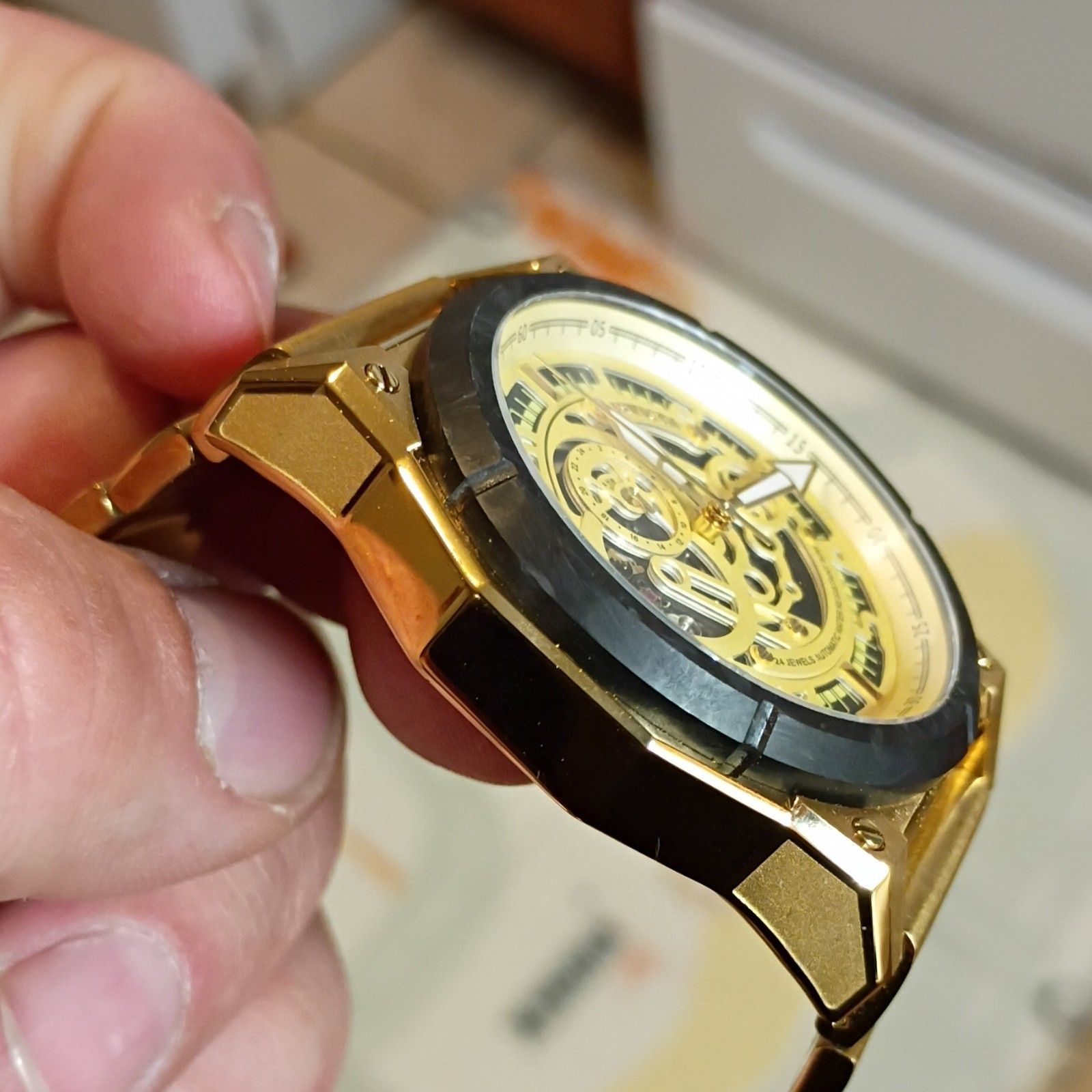 Invicta S1 RALLY Skeleton Dial Gold Tone Nh39a Movement 43mm 69509