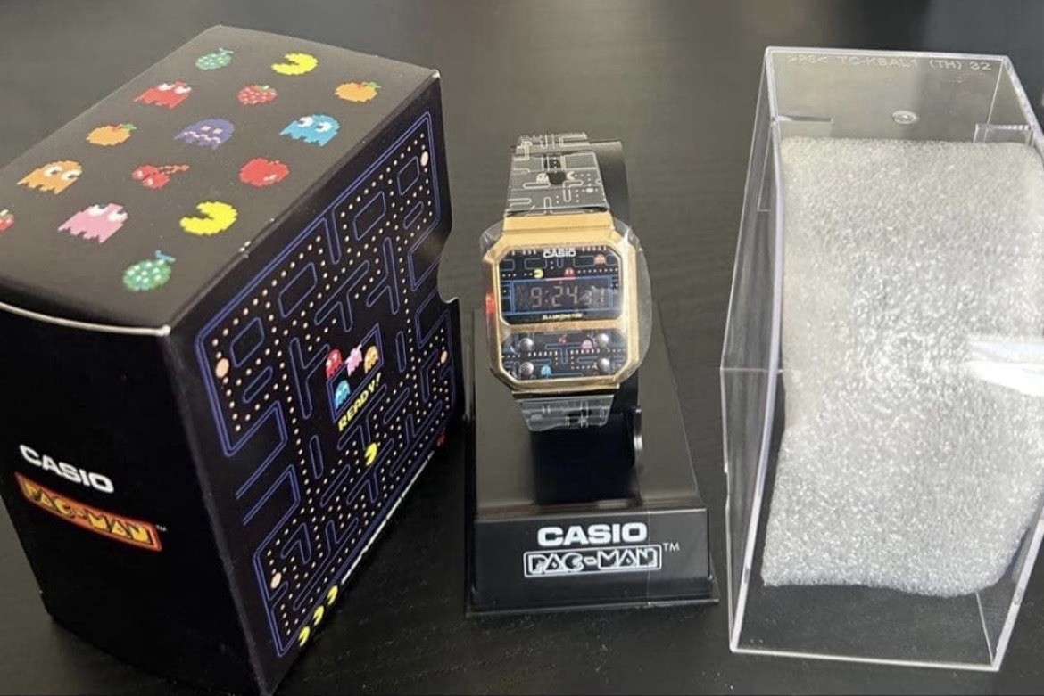 Casio Pac-Man Watch A100WEPC-1B Digital Reprint Design PacMan Collab NEW JAPAN
